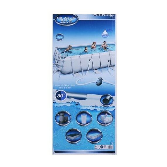 Бассейны: Каркасный бассейн BestWay Power Steel 549х274х122 см фильтр насос лестница тент подстилка [56465] фотографии