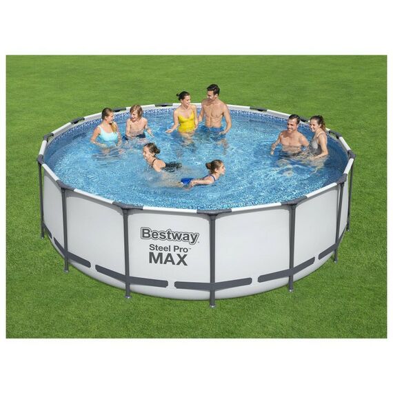Бассейны: Бассейн каркасный BestWay Steel Pro Мах 457 х 122 см фильтр-насос, лестница, тент [56438] фотографии