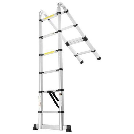 Стремянки и лестницы: Стремянка-лестница телескопическая TUNDRA 1.9 х 1.9 м раскладная, алюминиевая фотографии