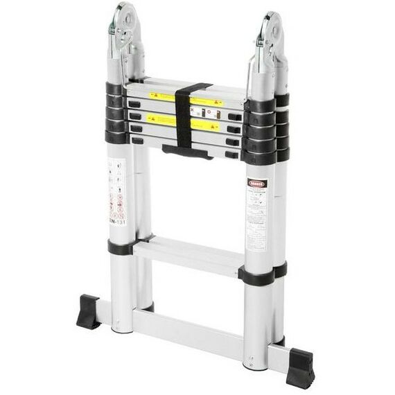 Стремянки и лестницы: Стремянка-лестница телескопическая TUNDRA 1.9 х 1.9 м раскладная, алюминиевая фотографии