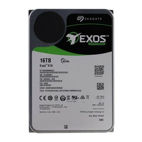 Жесткие диски: Жёсткий диск Seagate 16 Tb Exos 3.5" SAS 12Gb/s 7200rpm 256Mb [ST16000NM002G] фотографии