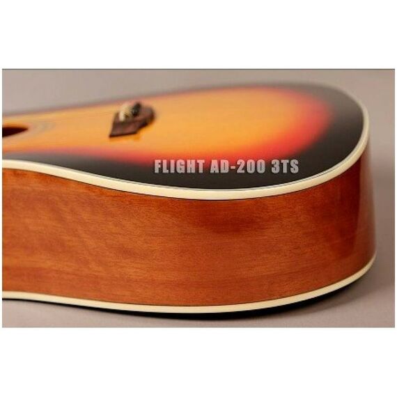 Акустические гитары: Акустическая гитара Flight AD-200 3TS Дредноут, цвет санберст, скос под правую руку фотографии