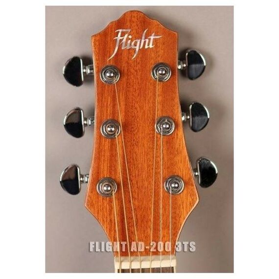 Акустические гитары: Акустическая гитара Flight AD-200 3TS Дредноут, цвет санберст, скос под правую руку фотографии
