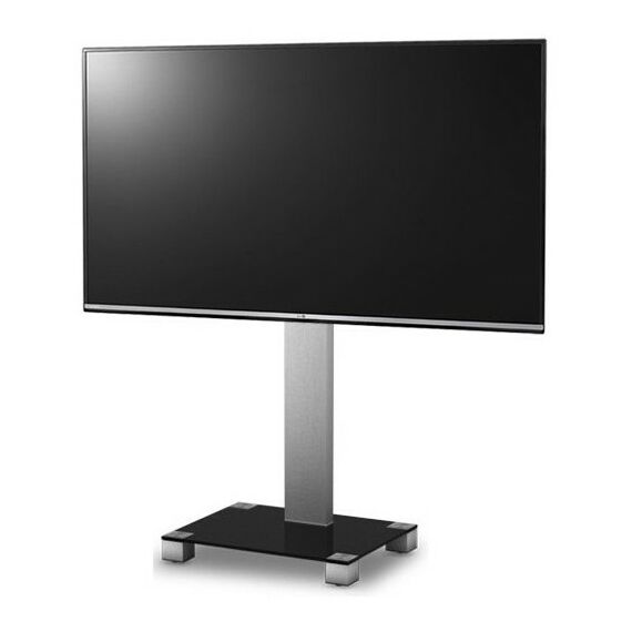 Тумбы и стойки для телевизоров: Стойка под телевизор Sonorous PL 2510-B-INX 1 полка, крепеж для ТВ, max нагрузка 50кг, поворот 35o, 1460х650х500мм  (ВхШхГ),  черное стекло / ножки стального цвета фотографии