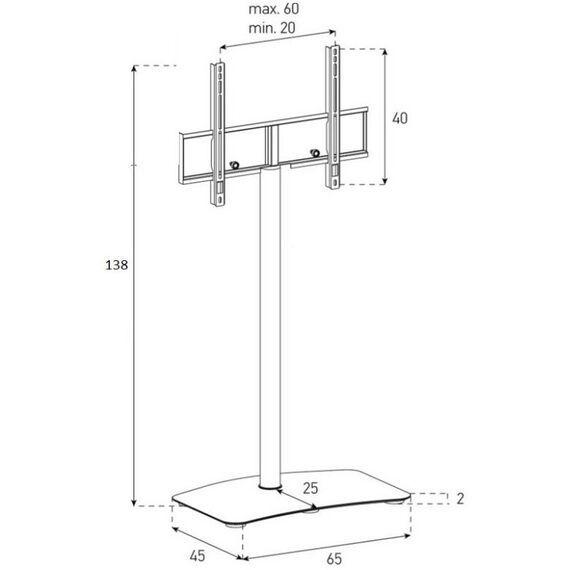 Тумбы и стойки для телевизоров: Стойка под телевизор Sonorous PL 2800 WHT-WHT 1 полка, крепеж для ТВ, max нагрузка 30кг, поворот 35o, 1380х650х450мм  (ВхШхГ),  белое стекло / белые ножки фотографии