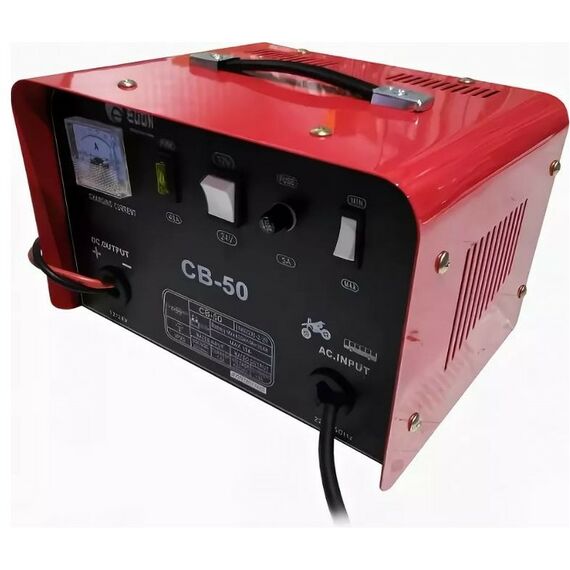 Зарядные и пуско-зарядные устройства: Устройство зарядное EDON CB-50 12/24В, 50-130А, 30-500А/ч, 8.5кг фотографии