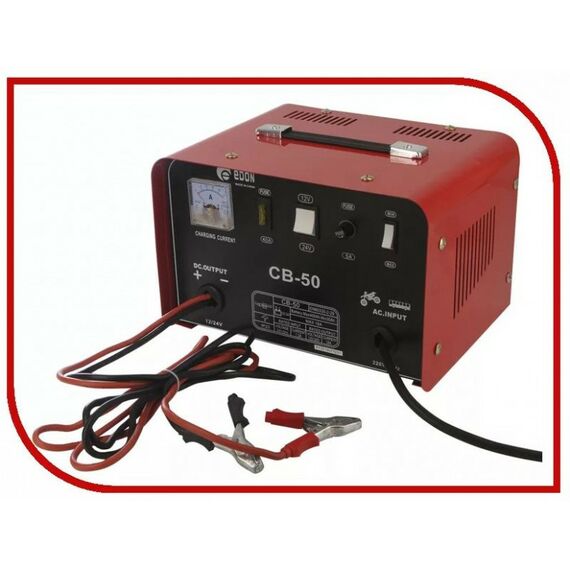 Зарядные и пуско-зарядные устройства: Устройство зарядное EDON CB-50 12/24В, 50-130А, 30-500А/ч, 8.5кг фотографии