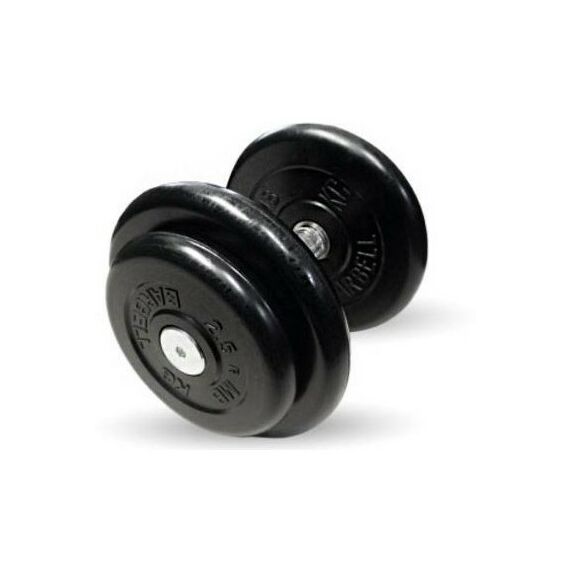 Гантели: Гантель MB BARBELL MB-FdbM-B16 чёрная, неразборная, с вращающающейся хромированной ручкой, 16 кг фотографии