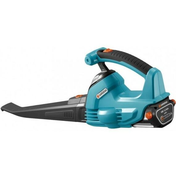 Воздуходувки: Воздуходув аккумуляторный GARDENA AccuJet 18 Li 18В/2.0Ач, поток 190км/ч, макс.30 мин, 18.8кг [09335-20] фотографии