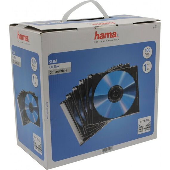 Сумки, маркеры для CD: Коробка для CD/DVD Hama 51270 на 1 диск, уп. 100 шт фотографии