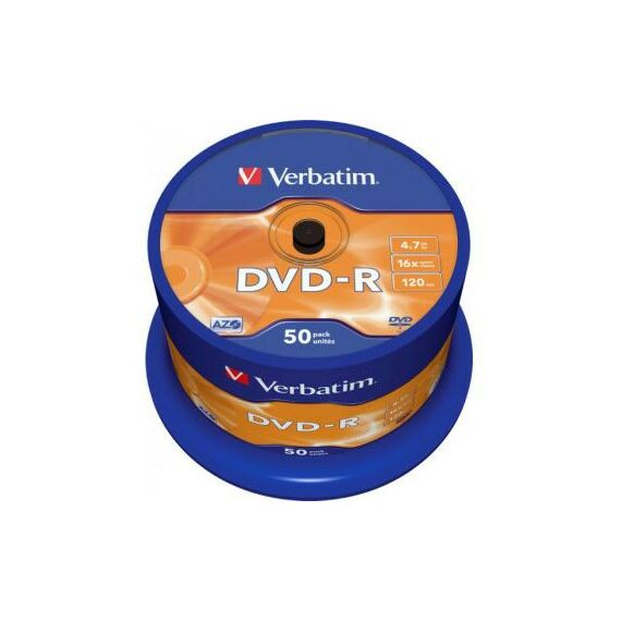 DVD±RW, DVD±R, DVD RAM диски: Диски DVD-R Verbatim 4.7Gb 16x уп. 50 шт, на шпинделе [43548] фотографии