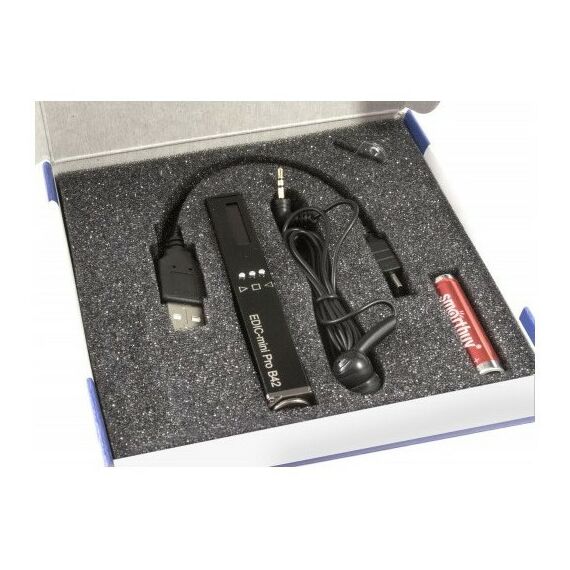 Цифровые диктофоны: Цифровой диктофон Edic-mini PRO B42-300h металл, размер 13*13*94мм, вес 36г, автономность до 100 ч, AAA батарея или аккумулятор фотографии
