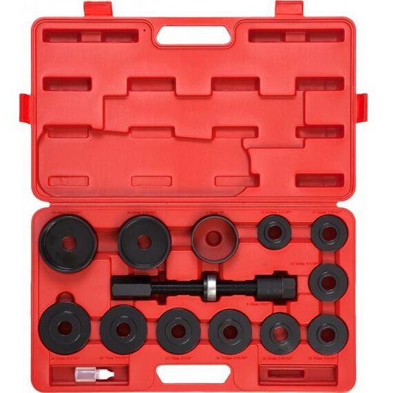 Демонтажный инструмент: Набор оправок для монтажа и демонтажа ступичных подшипников МАСТАК 100-30014C кейс, 14 предметов фотографии