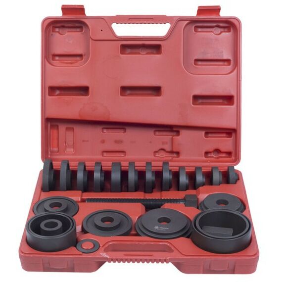 Демонтажный инструмент: Набор оправок для монтажа и демонтажа ступичных подшипников МАСТАК 100-30022C кейс, 22 предмета фотографии