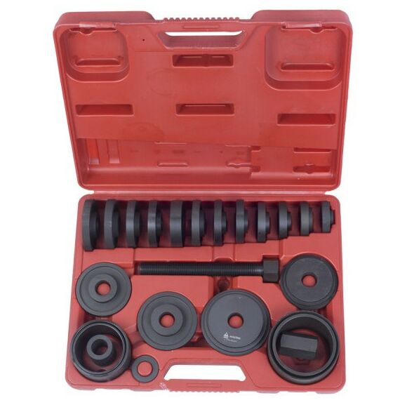 Демонтажный инструмент: Набор оправок для монтажа и демонтажа ступичных подшипников МАСТАК 100-30022C кейс, 22 предмета фотографии
