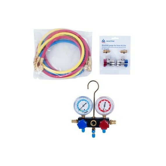 Демонтажный инструмент: Коллектор манометрический для фреона МАСТАК 105-20001 с быстросъемными переходниками фотографии