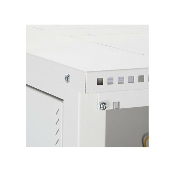 Шкафы и стойки: Настенный разборный шкаф TLK TWI-126060-R-G-GY 19", 12U, стеклянная дверь, Ш600хВ569хГ600мм, 2 пары монтажных направляющих, серый фотографии