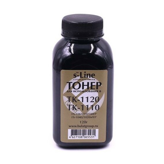 Для Kyocera: Тонер  БУЛАТ s-Line Mita TK-1120/1110 для FS-1040/1060/1020MFP/1120/1025/1125, TK-1120/1110, банка 120г фотографии