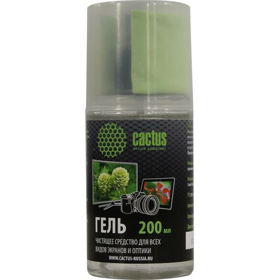 Чистящие средства: Набор для чистки экранов и оптики Cactus CS-S3004 200мл + салфетка фотографии