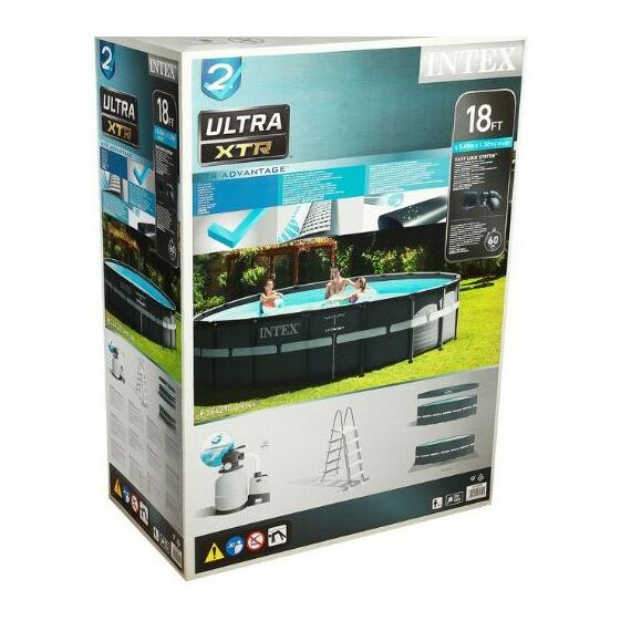 Бассейны: Бассейн каркасный Intex Ultra XTR Frame 549х132см песчаный фильтр насос лестница тент подстилка [26330] фотографии