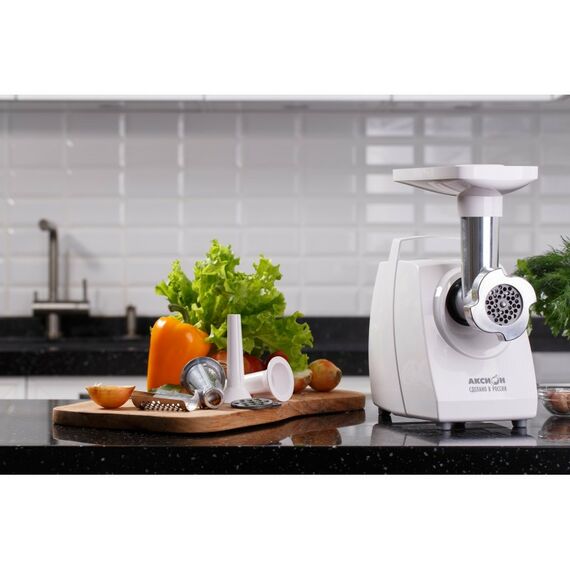 Мясорубки: Мясорубка Аксион М33.01 мощность 1500 Вт, перерабатывает 1.7 кг/мин, корпус из пластика фотографии