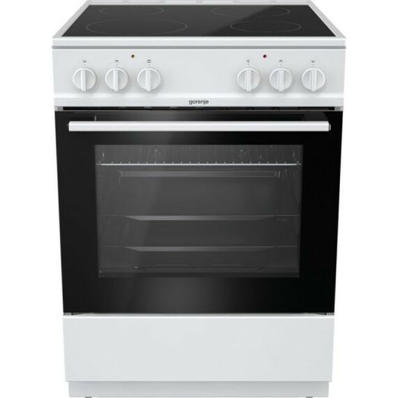 Кухонные плиты: Электрическая плита Gorenje EC6121WD стеклокерамическая варочная поверхность, электрическая духовка c грилем, освещение духовки, цвет: белый фотографии
