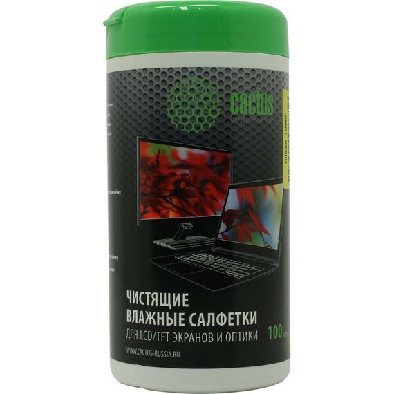 Чистящие средства: Влажные салфетки для техники Cactus CS-T1001 100шт фотографии