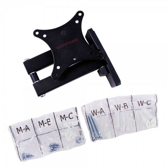 Крепеж для аудио-видео техники: Кронштейн для LED/LCD Kromax Arm media MARS-2 black Надежная стальная конструкция, универсальный, телевизор на кронштейне можно наклонить, повернуть и сдвинуть к стене, корректировка экрана, вращение экрана в горизонтальной плоскости на ±3°, легкий монтаж телевизора, благодаря наличию съемной монтажной пластины, декоративные накладки фотографии