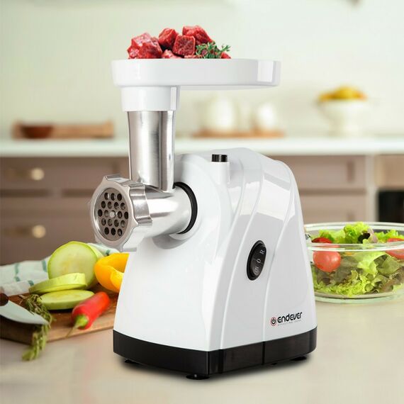 Мясорубки: Мясорубка Endever Sigma 36 2200 Вт, 2.2 кг/мин, цвет белый, вес 2.4 кг фотографии