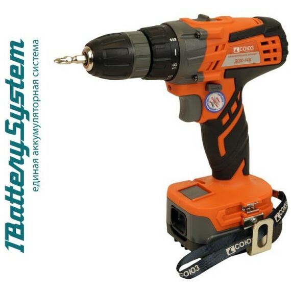 Дрели и шуруповерты: Дрель-шуруповерт аккумуляторная Союз ДШС-14К 14.4В, 2.0 Ач, 27 Нм фотографии