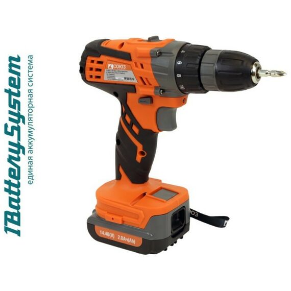 Дрели и шуруповерты: Дрель-шуруповерт аккумуляторная Союз ДШС-14К 14.4В, 2.0 Ач, 27 Нм фотографии