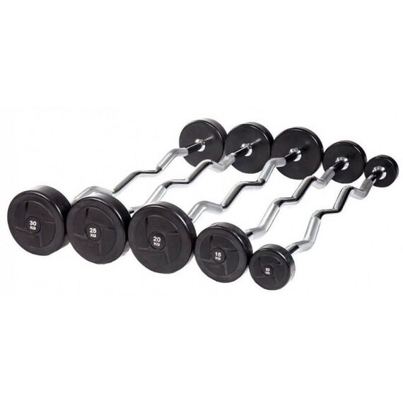 Фитнес оборудование: Набор изогнутых штанг PROFI-FIT 10-30 кг, шаг 5 кг. (комплект 5шт) фотографии