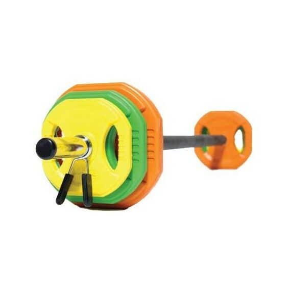 Фитнес оборудование: Штанга для аэробики PROFI-FIT 20090, обрезиненные диски (1.25 кг, 2.5 кг, 5 кг) по 2шт фотографии