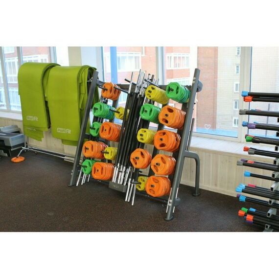 Фитнес оборудование: Штанга для аэробики PROFI-FIT 20090, обрезиненные диски (1.25 кг, 2.5 кг, 5 кг) по 2шт фотографии