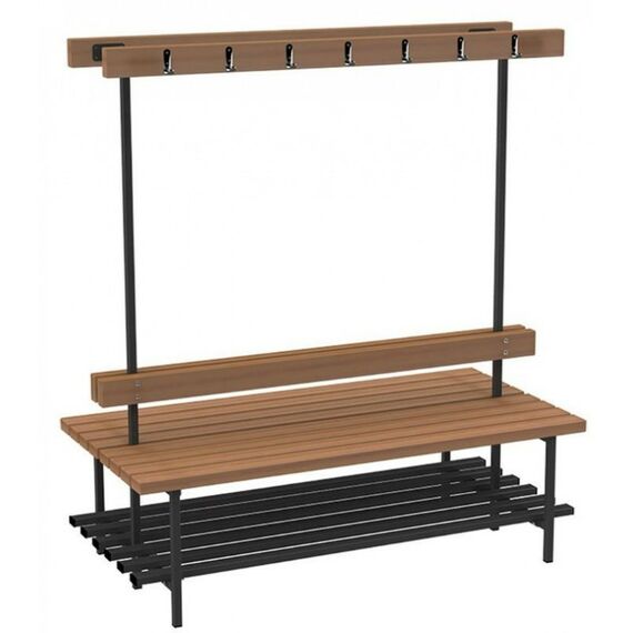 Оборудование для спортивных залов: Скамья для раздевалок ZSO 1.5 м с вешалкой, двусторонняя фотографии