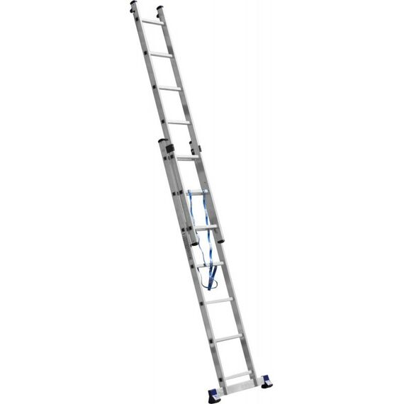Стремянки и лестницы: Двухсекционная лестница СИБИН 38823-07 7 ступеней, со стабилизатором, алюминиевая фотографии