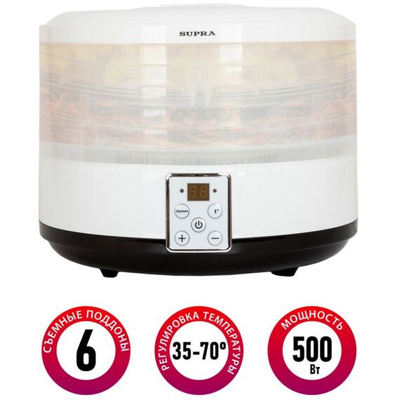 Сушки для овощей: Сушилка для овощей и фруктов Supra DFS-320 500 Вт, 6 съемных секций фотографии