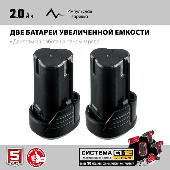 Сабельные пилы: Пила сабельная Зубр СПЛ-125-22 12В, 2 АКБ (2Ач), в коробке фотографии