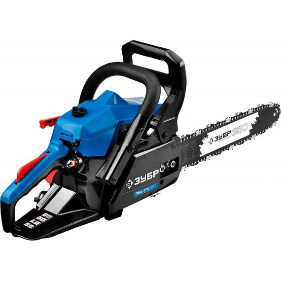 Бензопилы: Пила цепная бензиновая Зубр Профессионал ПБЦ-370 35П хромир. цилиндр, праймер, 37 см3 (1.2 кВт), шина 35 см, 10800 об/мин фотографии