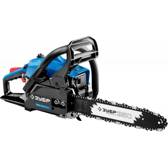 Бензопилы: Пила цепная бензиновая Зубр Профессионал ПБЦ-370 35П хромир. цилиндр, праймер, 37 см3 (1.2 кВт), шина 35 см, 10800 об/мин фотографии
