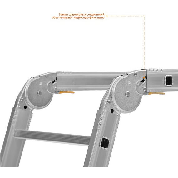 Стремянки и лестницы: Профессиональные рабочие подмости СИБИН ПРП-36 алюминиевые, 3х6х3 ступени, складные с колесами и съемной площадкой [38845] фотографии