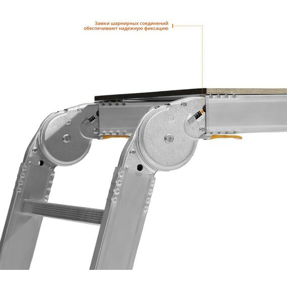 Стремянки и лестницы: Рабочие подмости СИБИН РП-36 алюминиевые, 3х6х3 ступени, складные с фиксированной площадкой [38843] фотографии