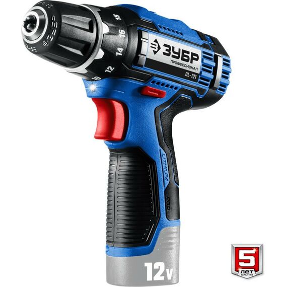 Дрели и шуруповерты: Дрель-шуруповерт Зубр Профессионал DL-121 ЗУБР 12В, без АКБ, в коробке фотографии