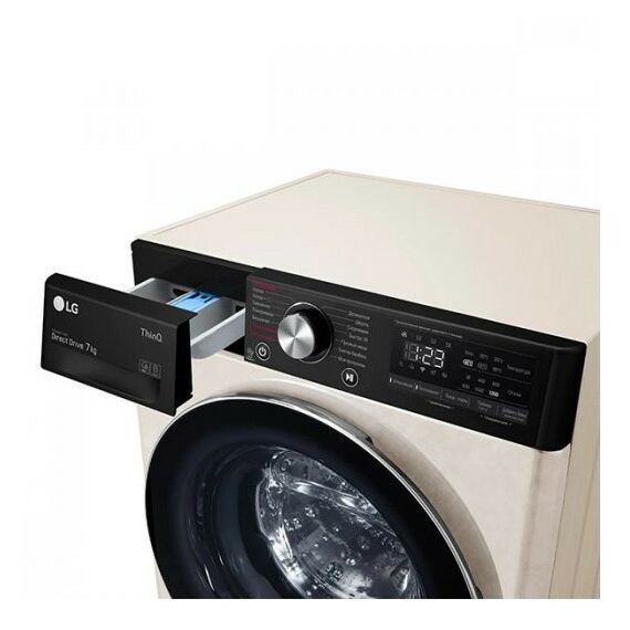 Стиральные машины: Стиральная машина LG F2V5HS9B 7кг, ширина 45 см, прямой привод, Wi-Fi фотографии