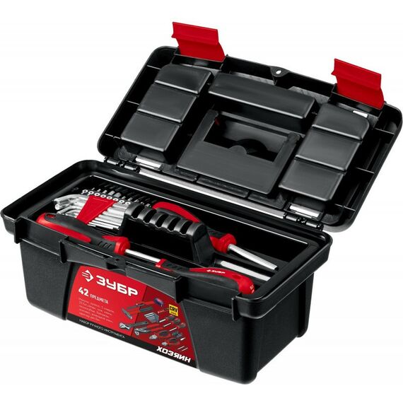 Наборы инструментов и ключи: Универсальный набор инструмента для дома Зубр Хозяин-42 42 предмета [22105] фотографии