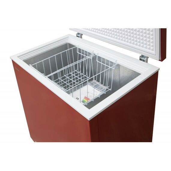 Морозильные камеры: Морозильный ларь WILLMARK CF-250CS общий объем 225л, компрессор TOSHIBA, глубокая заморозка до -24, красный фотографии