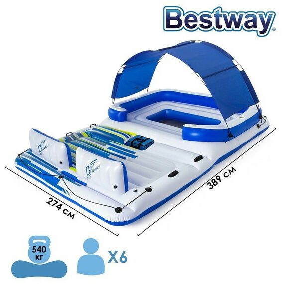 Лодки: Беседка-плот для плавания BestWay 389 х 274 см для 6 человек [43105] фотографии