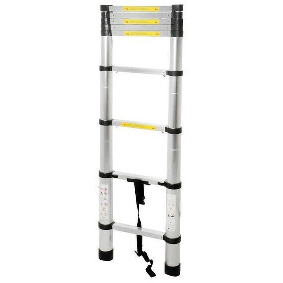 Стремянки и лестницы: Лестница телескопическая TUNDRA 2.6 м алюминиевая, 9 ступеней, автомат фотографии