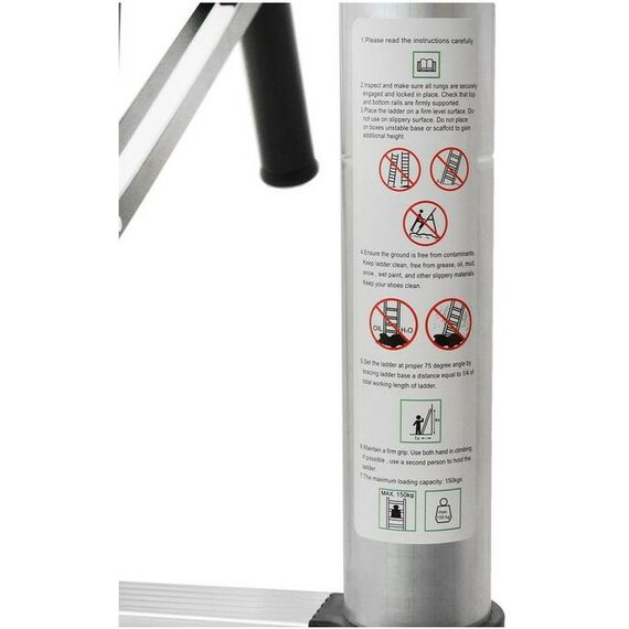 Стремянки и лестницы: Лестница телескопическая TUNDRA 2.6 м алюминиевая, 9 ступеней, автомат фотографии