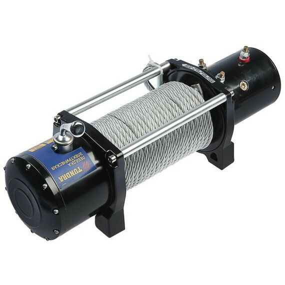 Лебедки, тали, тельферы: Лебедка электрическая TUNDRA 4.3 т (9500 lb) 12/24V, 5.5 л.с., до 9.8 м/мин, 8.3 мм х 28 м фотографии